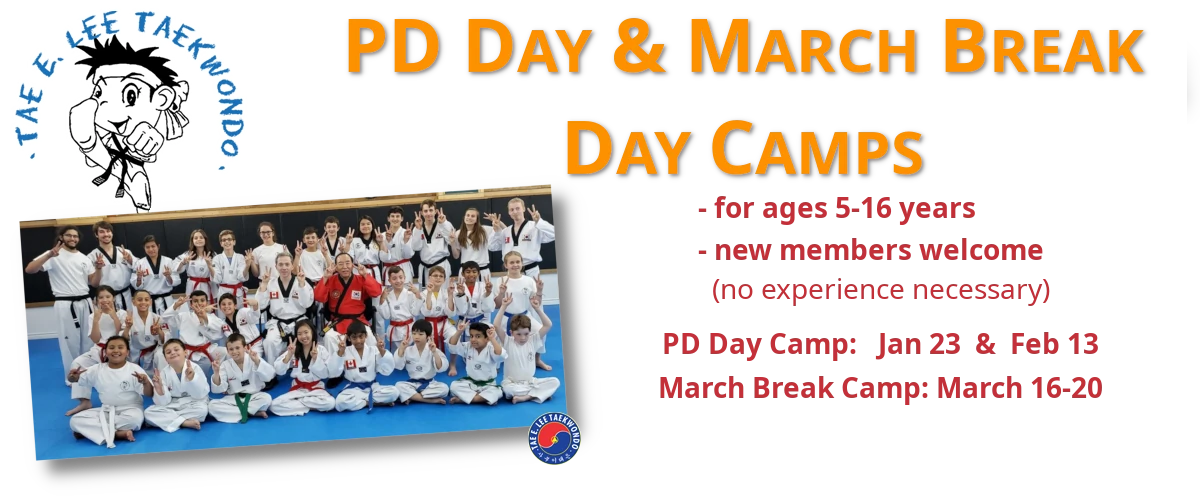 Tae E. Lee Taekwondo PD Day and March Break Camps